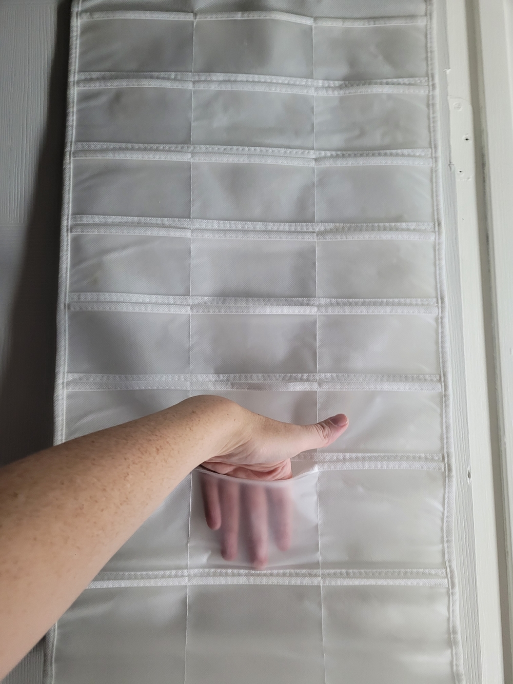 Over-the-Door Clear Pocket Organizer in White